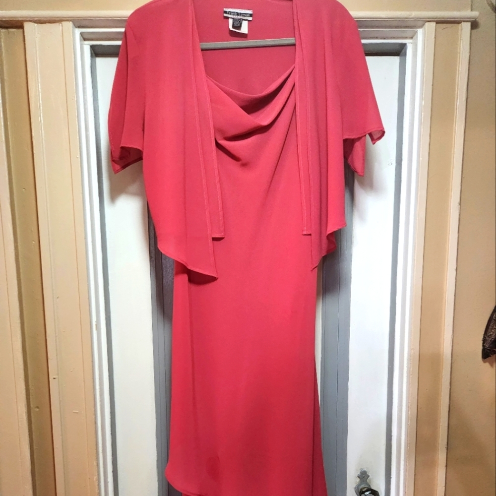 Coral color cocktail dress